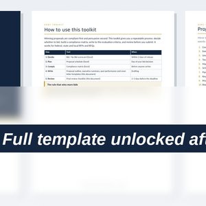 RFP Response Toolkit Templates preview pages