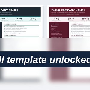 Capability statement template bundle: construction, professional services and general versions