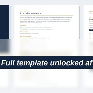 Business Plan template preview pages