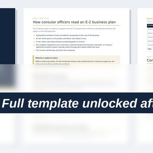 E 2 Visa Business Plan template preview pages