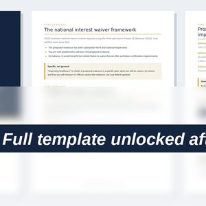 EB 2 NIW Business Plan template preview pages